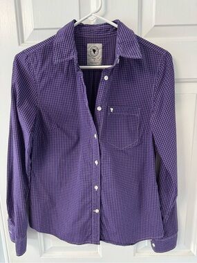 Aritzia - Talula Poplin Button-Up Shirt (Purple/White) - Size S